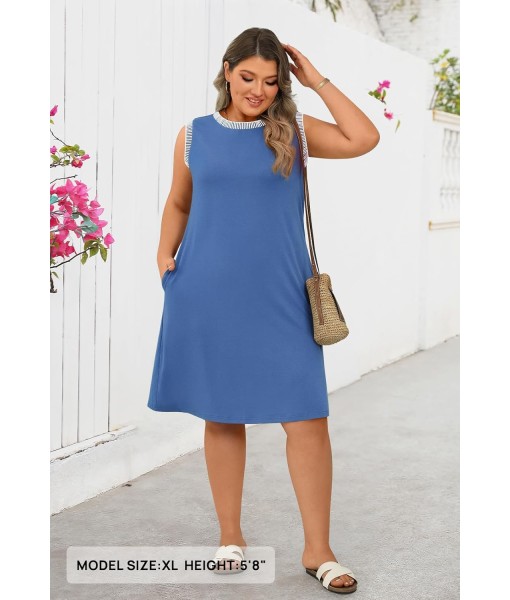 MEROKEETY Women's 2025 Summer Casual Sundress Beach Vacation Sleeveless Tank Crewneck Coverup Mini Dresses