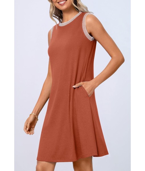 MEROKEETY Women's 2025 Summer Casual Sundress Beach Vacation Sleeveless Tank Crewneck Coverup Mini Dresses