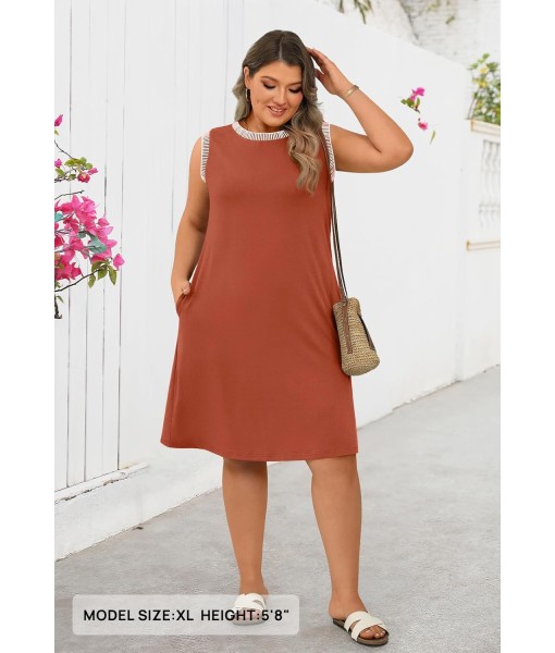 MEROKEETY Women's 2025 Summer Casual Sundress Beach Vacation Sleeveless Tank Crewneck Coverup Mini Dresses