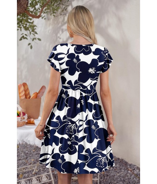 WNEEDU Women Summer Dresses Sleeveless Casual Loose Swing Button Down Midi Dress with Pockets