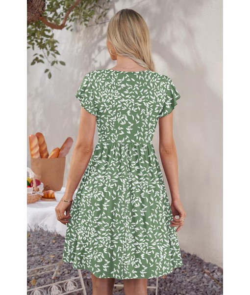 WNEEDU Women Summer Dresses Sleeveless Casual Loose Swing Button Down Midi Dress with Pockets