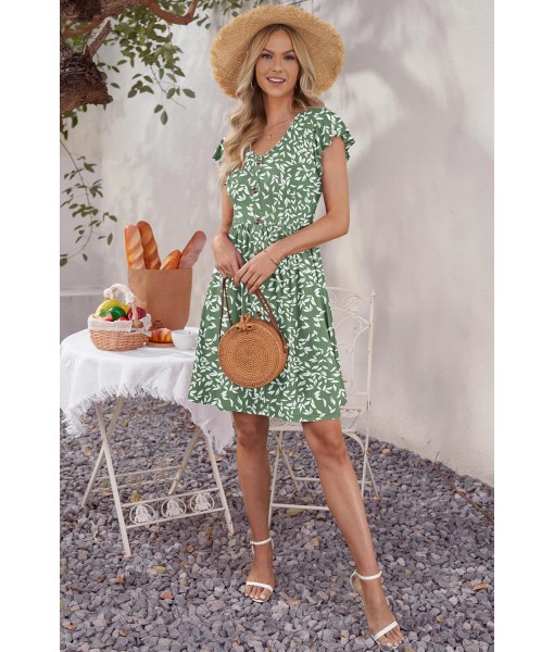 WNEEDU Women Summer Dresses Sleeveless Casual Loose Swing Button Down Midi Dress with Pockets