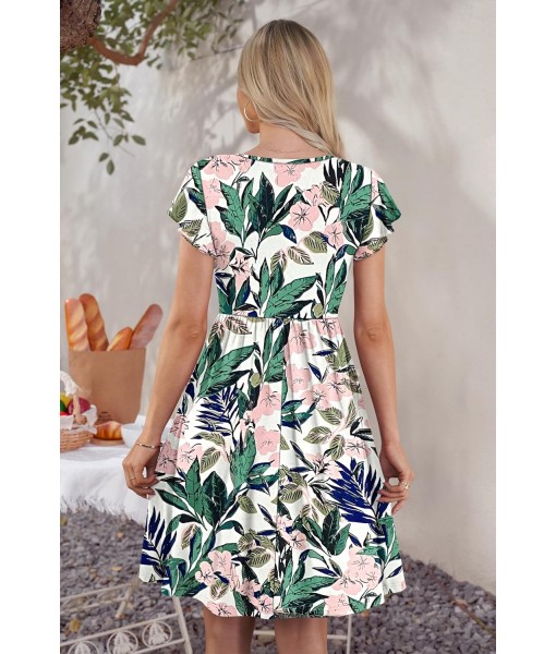 WNEEDU Women Summer Dresses Sleeveless Casual Loose Swing Button Down Midi Dress with Pockets