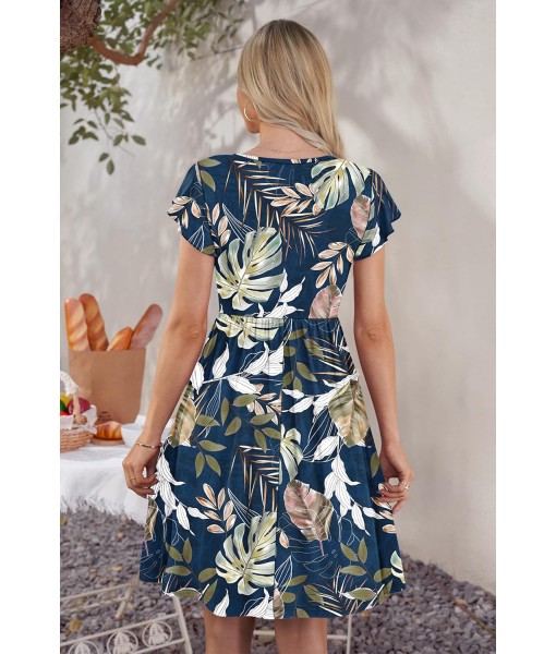 WNEEDU Women Summer Dresses Sleeveless Casual Loose Swing Button Down Midi Dress with Pockets