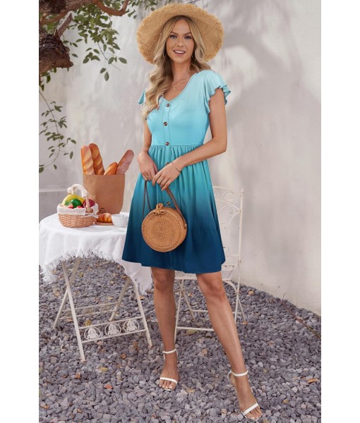 WNEEDU Women Summer Dresses Sleeveless Casual Loose Swing Button Down Midi Dress with Pockets