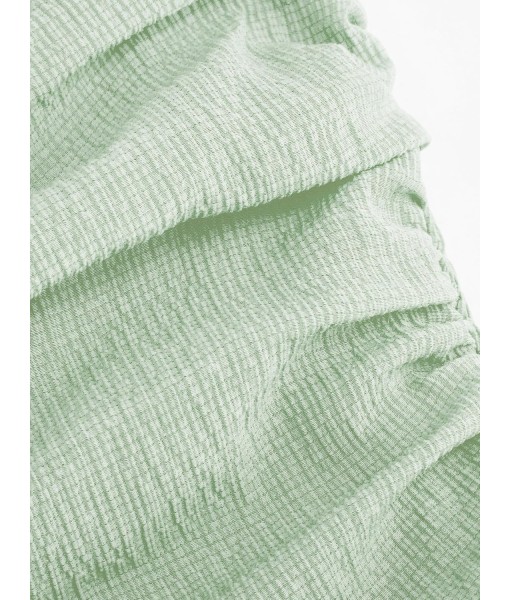 CIDER Women's Summer Cocktail Dress - Tube Ruched Ruffle Mini Dress
