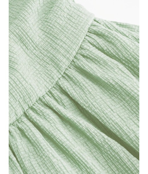 CIDER Women's Summer Cocktail Dress - Tube Ruched Ruffle Mini Dress