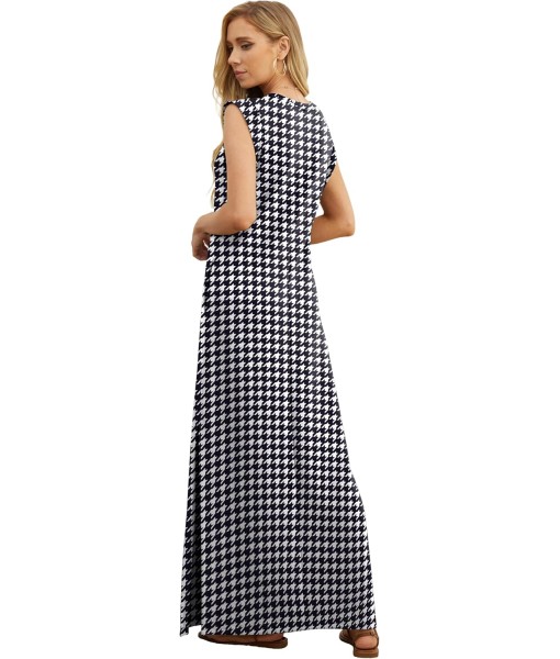 GRECERELLE 2025 Women Year-Round Casual Round Neck Loose Split Wrinkle-Free Long Maxi Vacation Dress with Pockets (XS-3XL)