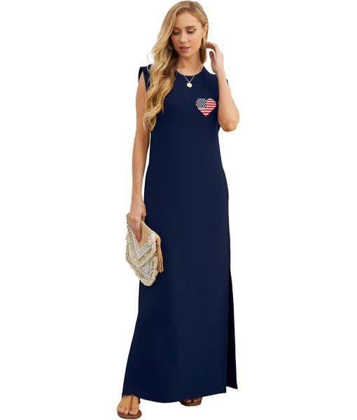 GRECERELLE 2025 Women Year-Round Casual Round Neck Loose Split Wrinkle-Free Long Maxi Vacation Dress with Pockets (XS-3XL)