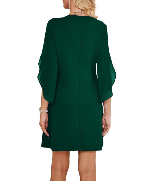 RUMIA Cocktail Dresses for Women Chiffon Sleeve Wedding Guest Dress (XS-3XL)