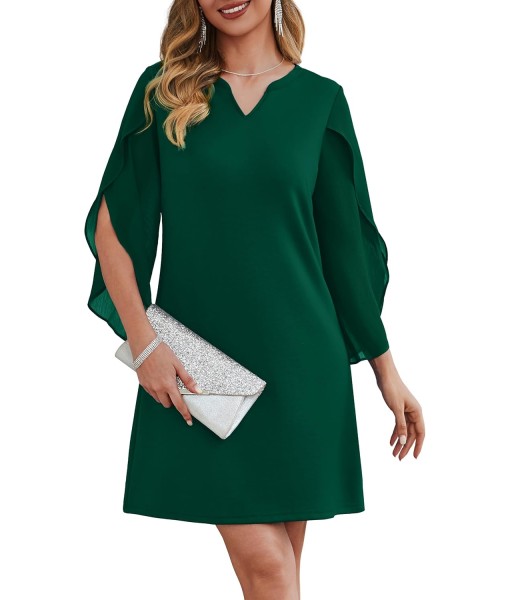 RUMIA Cocktail Dresses for Women Chiffon Sleeve Wedding Guest Dress (XS-3XL)
