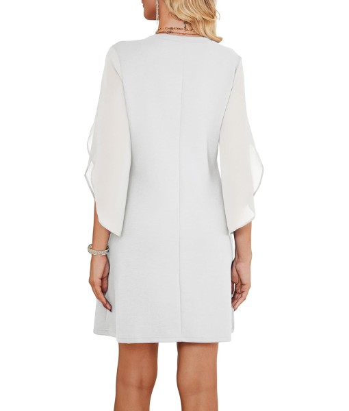 RUMIA Cocktail Dresses for Women Chiffon Sleeve Wedding Guest Dress (XS-3XL)