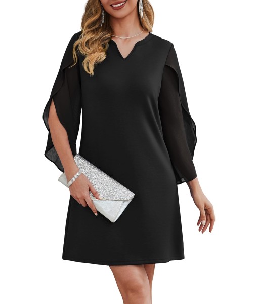 RUMIA Cocktail Dresses for Women Chiffon Sleeve Wedding Guest Dress (XS-3XL)