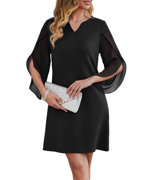 RUMIA Cocktail Dresses for Women Chiffon Sleeve Wedding Guest Dress (XS-3XL)