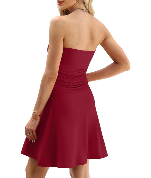 OFEEFAN Womens Tube Dresses Strapless Homecoming Graduation Formal Party Club Mini Dress Date Outfits