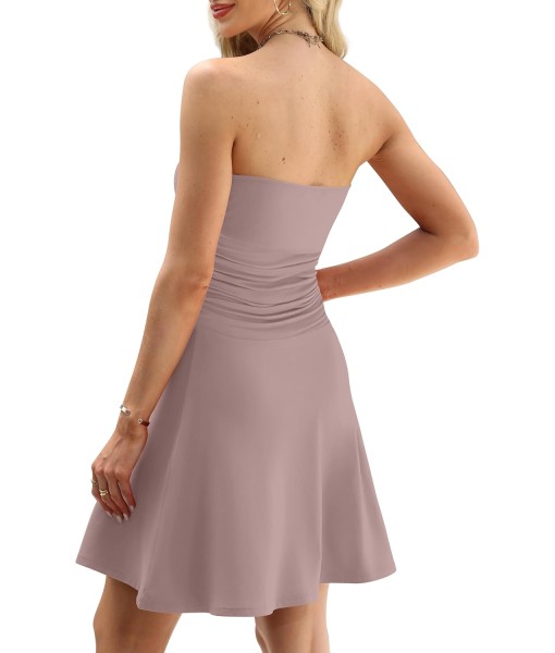 OFEEFAN Womens Tube Dresses Strapless Homecoming Graduation Formal Party Club Mini Dress Date Outfits