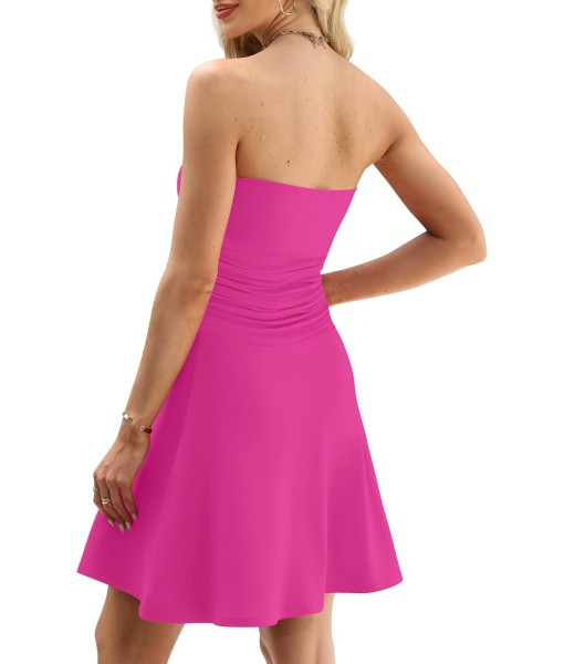 OFEEFAN Womens Tube Dresses Strapless Homecoming Graduation Formal Party Club Mini Dress Date Outfits