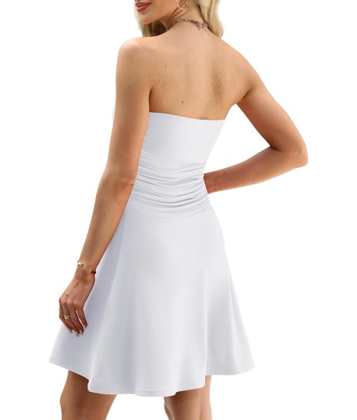 OFEEFAN Womens Tube Dresses Strapless Homecoming Graduation Formal Party Club Mini Dress Date Outfits