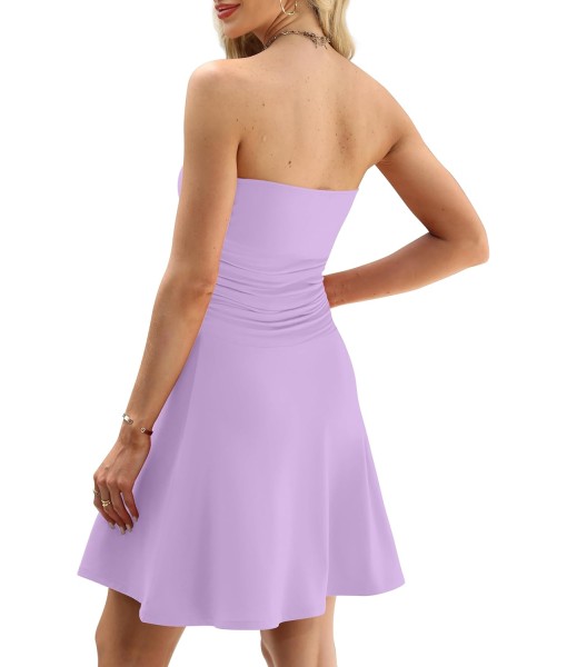 OFEEFAN Womens Tube Dresses Strapless Homecoming Graduation Formal Party Club Mini Dress Date Outfits