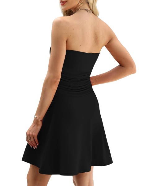 OFEEFAN Womens Tube Dresses Strapless Homecoming Graduation Formal Party Club Mini Dress Date Outfits
