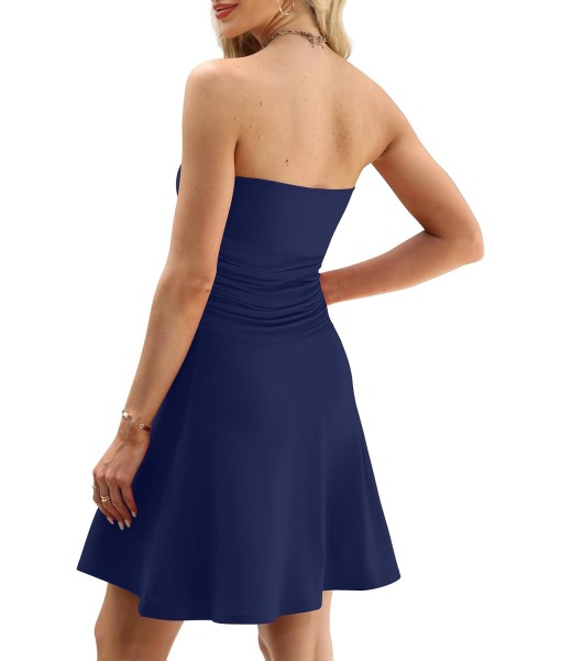 OFEEFAN Womens Tube Dresses Strapless Homecoming Graduation Formal Party Club Mini Dress Date Outfits