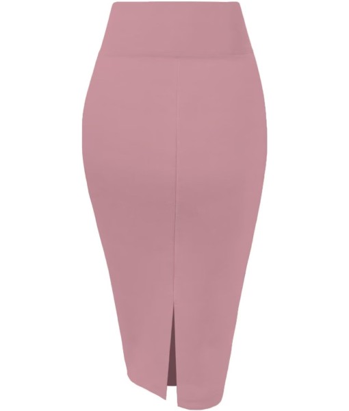 Hybrid & Company Women's Premium Nylon Ponte Stretch High Waist Pencil Suit Skirt Below Knee