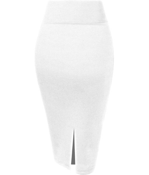 Hybrid & Company Women's Premium Nylon Ponte Stretch High Waist Pencil Suit Skirt Below Knee