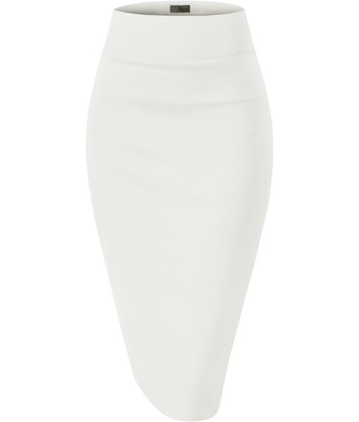Hybrid & Company Women's Premium Nylon Ponte Stretch High Waist Pencil Suit Skirt Below Knee