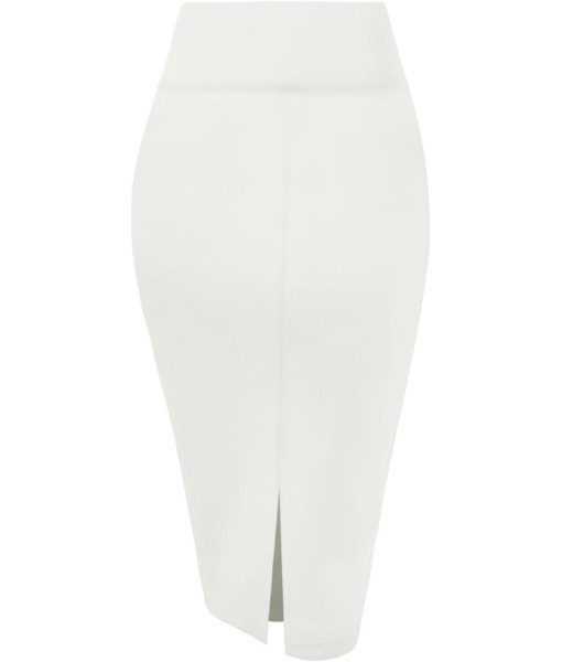 Hybrid & Company Women's Premium Nylon Ponte Stretch High Waist Pencil Suit Skirt Below Knee