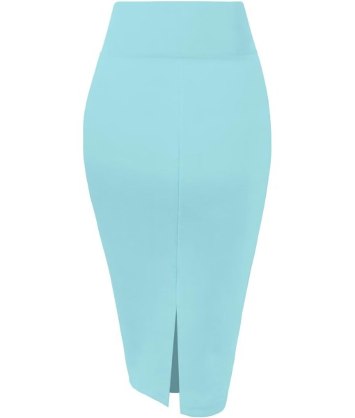 Hybrid & Company Women's Premium Nylon Ponte Stretch High Waist Pencil Suit Skirt Below Knee