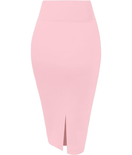 Hybrid & Company Women's Premium Nylon Ponte Stretch High Waist Pencil Suit Skirt Below Knee