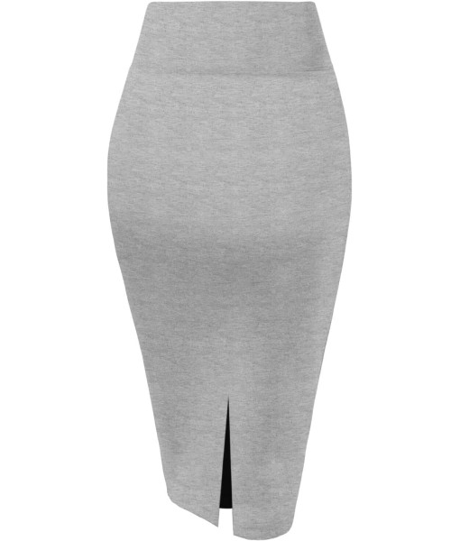 Hybrid & Company Women's Premium Nylon Ponte Stretch High Waist Pencil Suit Skirt Below Knee