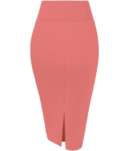 Hybrid & Company Women's Premium Nylon Ponte Stretch High Waist Pencil Suit Skirt Below Knee