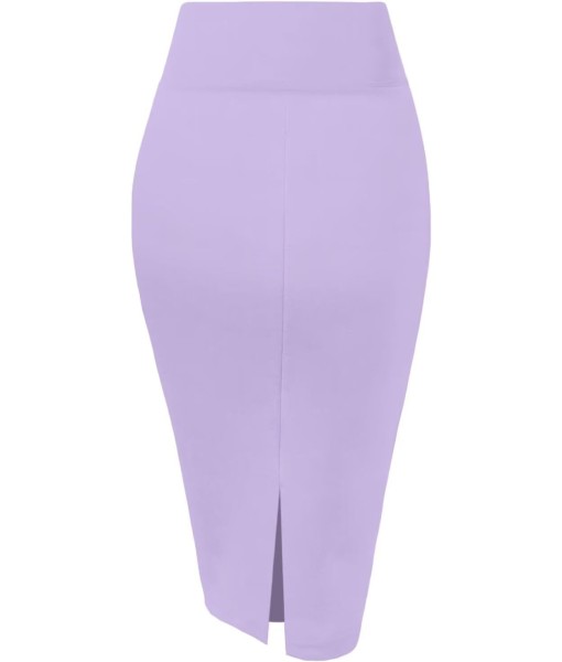 Hybrid & Company Women's Premium Nylon Ponte Stretch High Waist Pencil Suit Skirt Below Knee