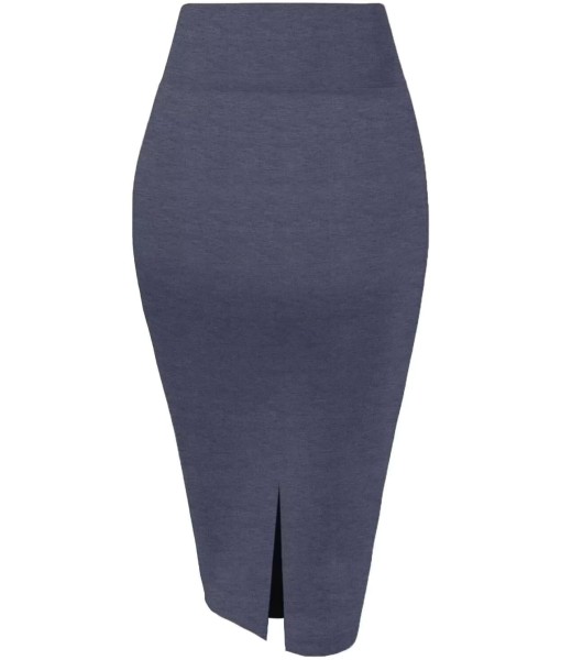 Hybrid & Company Women's Premium Nylon Ponte Stretch High Waist Pencil Suit Skirt Below Knee
