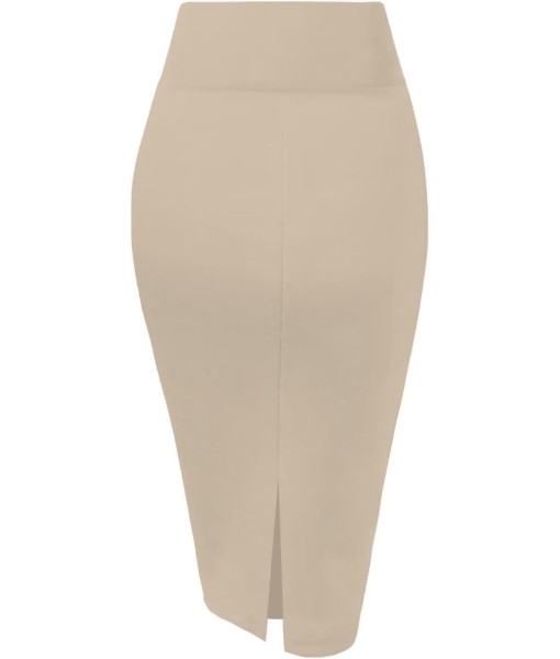 Hybrid & Company Women's Premium Nylon Ponte Stretch High Waist Pencil Suit Skirt Below Knee