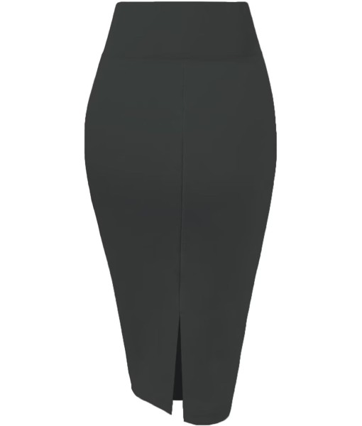 Hybrid & Company Women's Premium Nylon Ponte Stretch High Waist Pencil Suit Skirt Below Knee