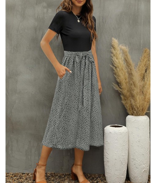 Zattcas Women 2025 Summer Dress Short Sleeve Ribbed Teacher Church Modest Business Casual Work Outfits Midi Dress