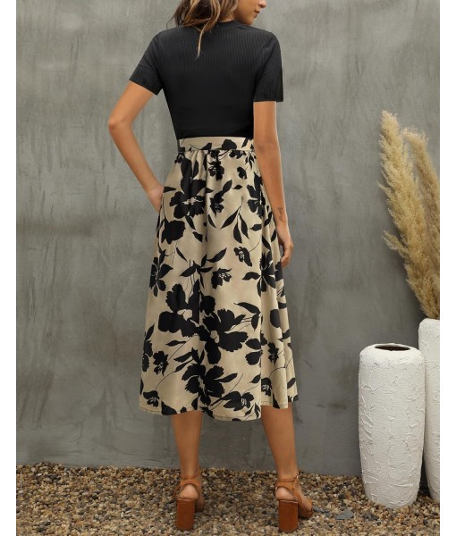 Zattcas Women 2025 Summer Dress Short Sleeve Ribbed Teacher Church Modest Business Casual Work Outfits Midi Dress
