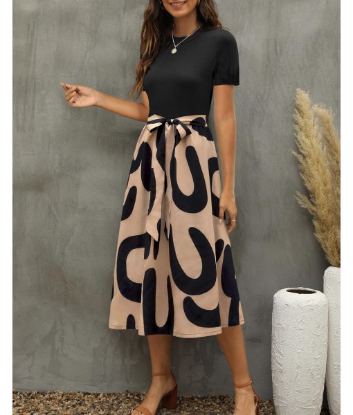 Zattcas Women 2025 Summer Dress Short Sleeve Ribbed Teacher Church Modest Business Casual Work Outfits Midi Dress