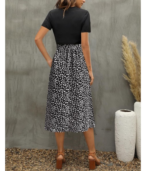 Zattcas Women 2025 Summer Dress Short Sleeve Ribbed Teacher Church Modest Business Casual Work Outfits Midi Dress