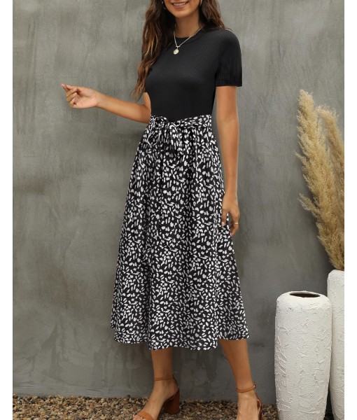 Zattcas Women 2025 Summer Dress Short Sleeve Ribbed Teacher Church Modest Business Casual Work Outfits Midi Dress
