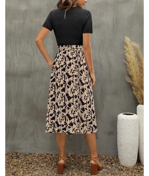 Zattcas Women 2025 Summer Dress Short Sleeve Ribbed Teacher Church Modest Business Casual Work Outfits Midi Dress