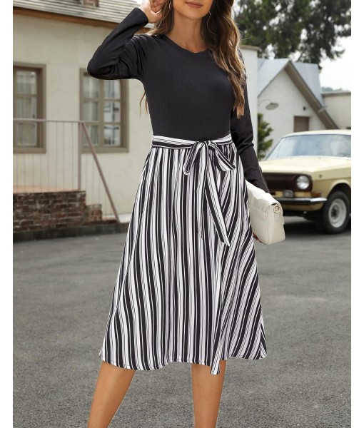 Zattcas Women 2025 Summer Dress Short Sleeve Ribbed Teacher Church Modest Business Casual Work Outfits Midi Dress