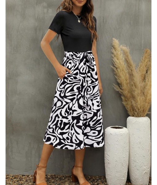 Zattcas Women 2025 Summer Dress Short Sleeve Ribbed Teacher Church Modest Business Casual Work Outfits Midi Dress