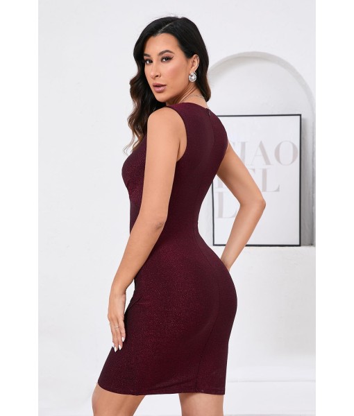 IHOT Women's Sexy V Neck Sleeveless Faux Wrap Ruched Bodycon Casual Party Club Cocktail Dress