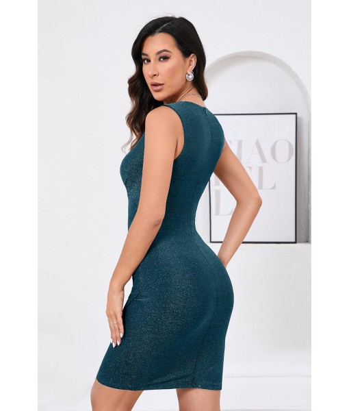 IHOT Women's Sexy V Neck Sleeveless Faux Wrap Ruched Bodycon Casual Party Club Cocktail Dress