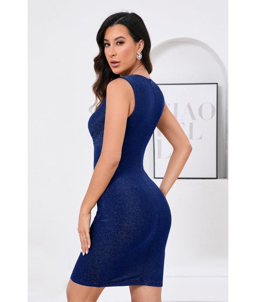 IHOT Women's Sexy V Neck Sleeveless Faux Wrap Ruched Bodycon Casual Party Club Cocktail Dress