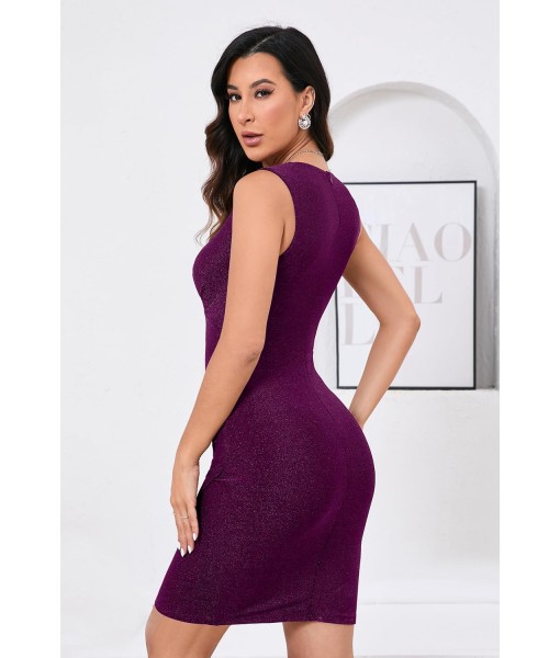 IHOT Women's Sexy V Neck Sleeveless Faux Wrap Ruched Bodycon Casual Party Club Cocktail Dress