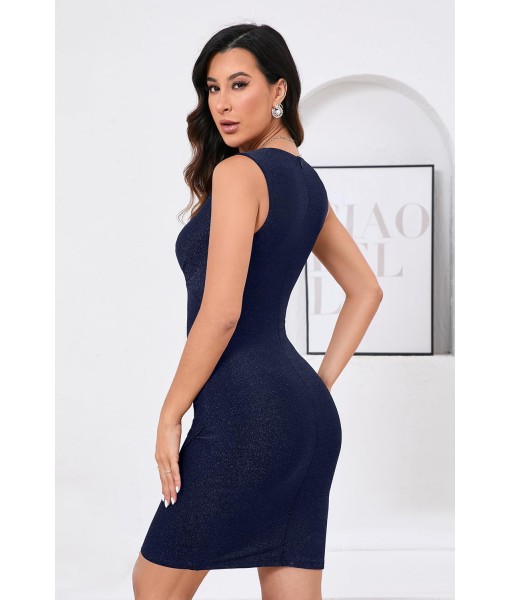 IHOT Women's Sexy V Neck Sleeveless Faux Wrap Ruched Bodycon Casual Party Club Cocktail Dress